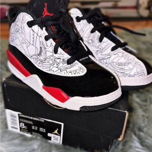 Jordan Dub Zero Sneakers - Black, White, and Red